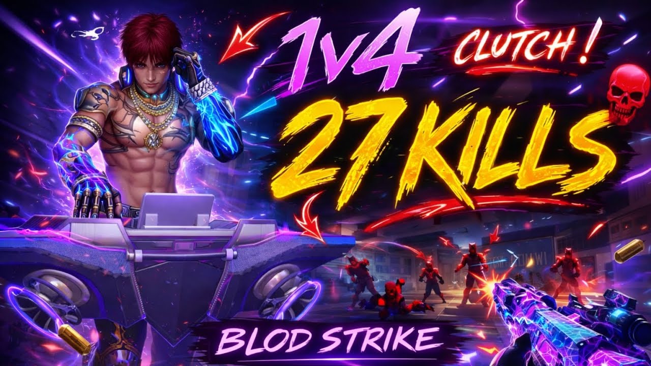 NACHO 1v4 CLUTCH 🔥 27 KILLS on POCO X6 Pro | Blood Strike | 120 FPS