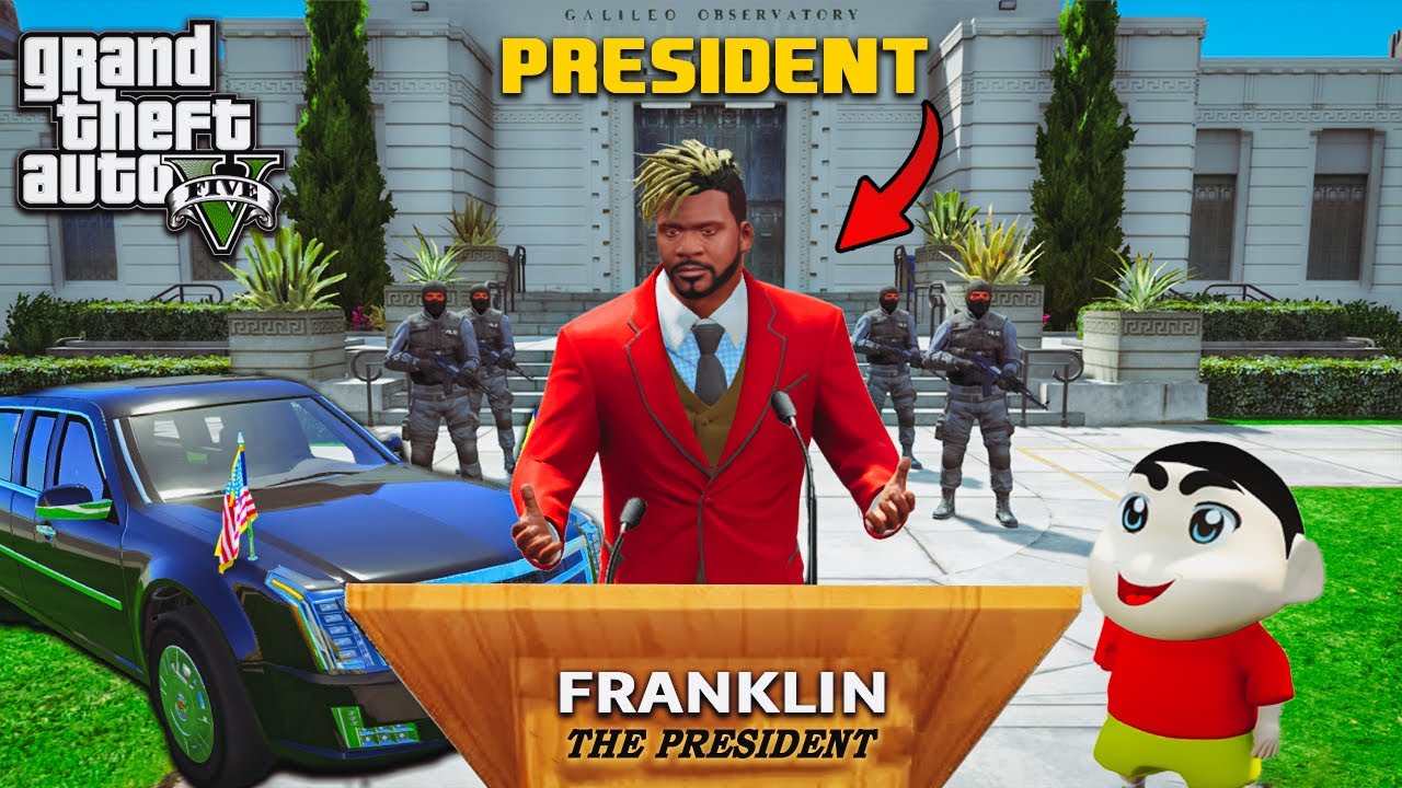 Gta 5:Franklin Become The President Of Los Santos | Shinchan Assistant in Gta 5.!As Gaming Malayalam