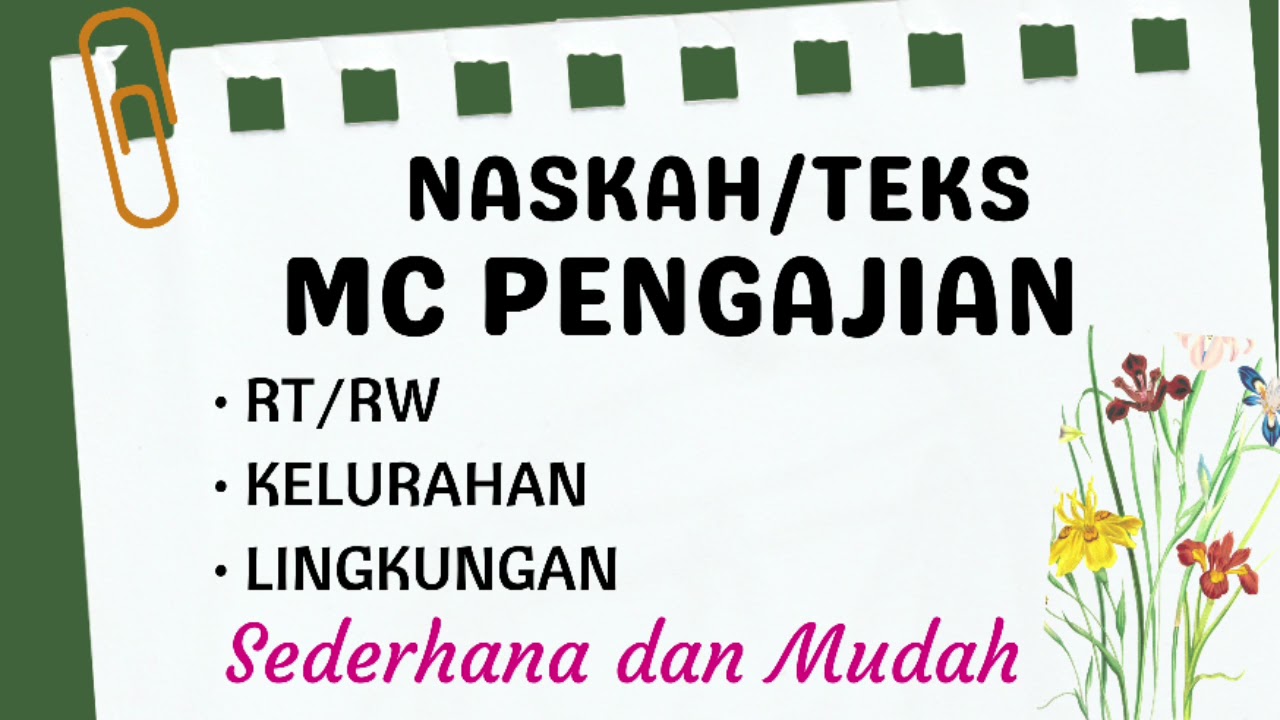 MC / Pembawa Acara Pengajian Rutin dilengkapi Teks