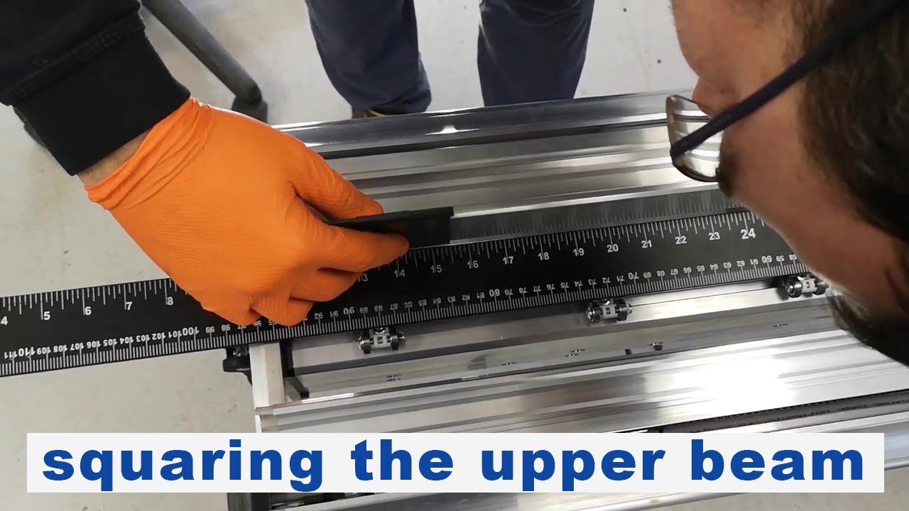 Setting The Upper X Beam To Square Against The Y Bench