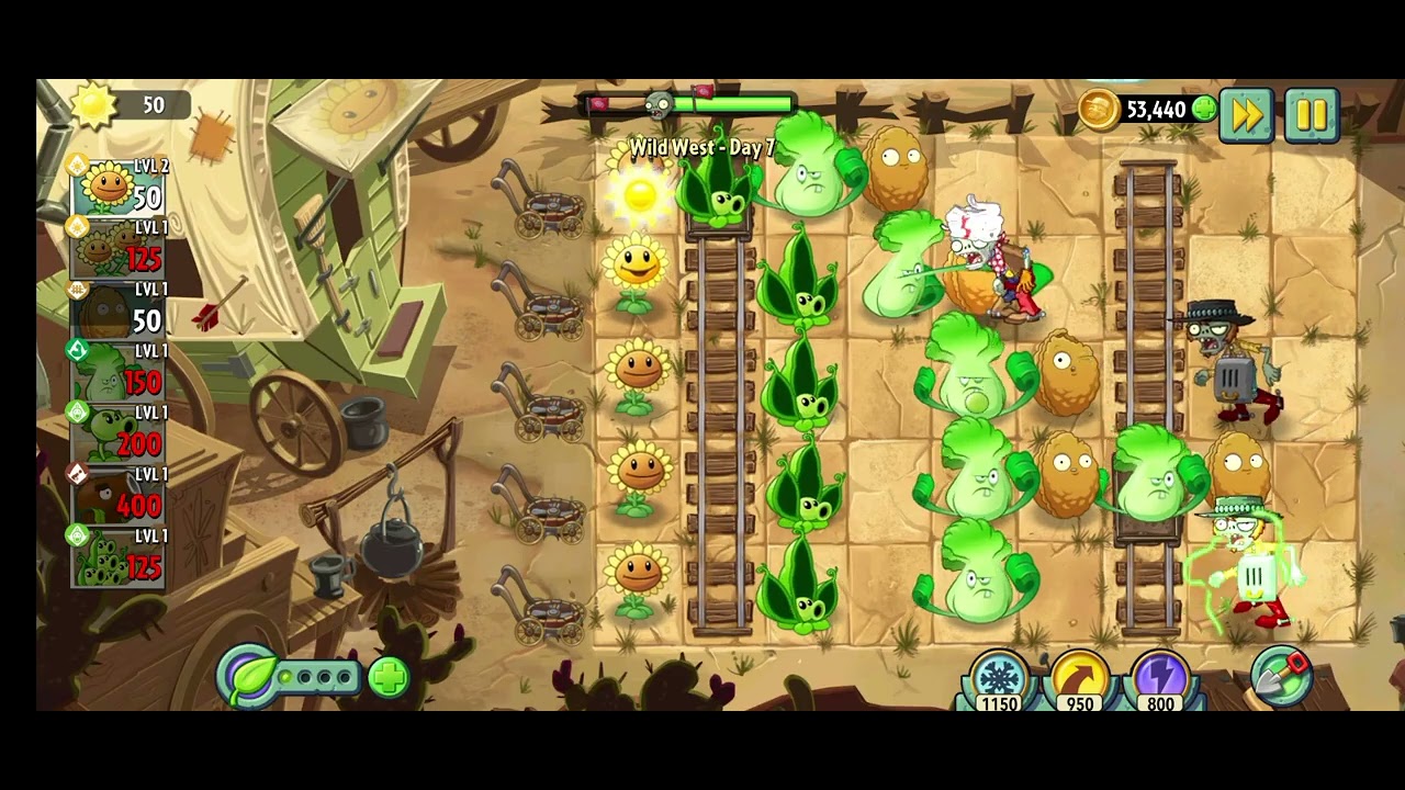 Plants vs Zombies 2 ☘️ Level - Wild west 7/25
