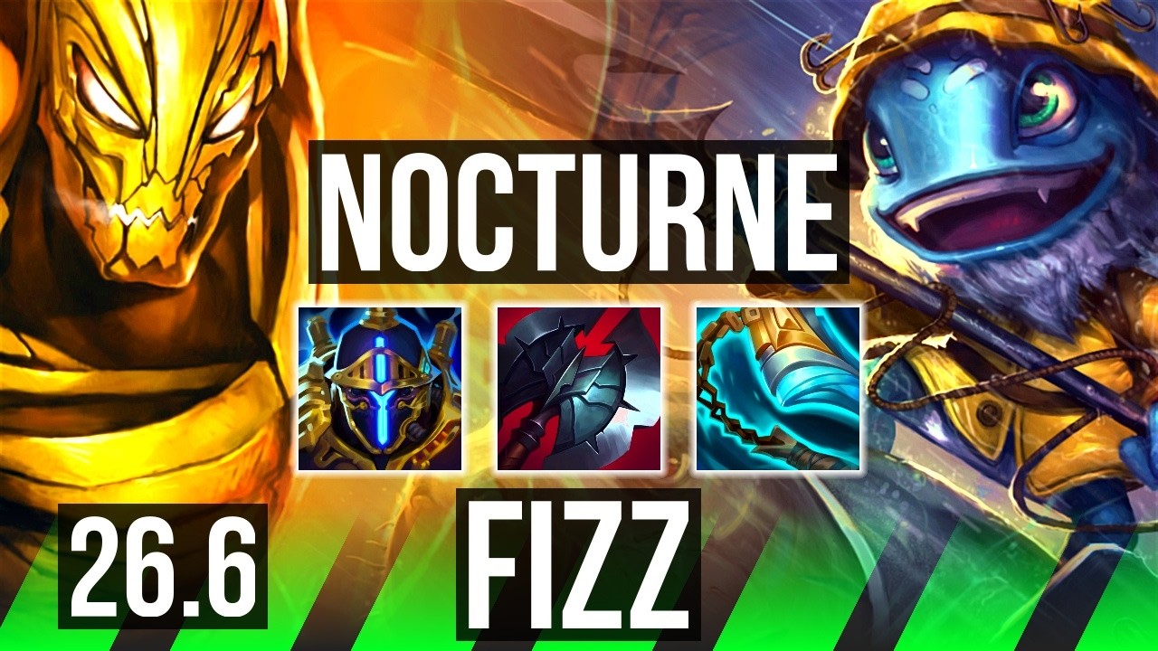 NOCTURNE vs FIZZ (JGL) | Good KDA: 11/1/12 | EUW Master | 26.6