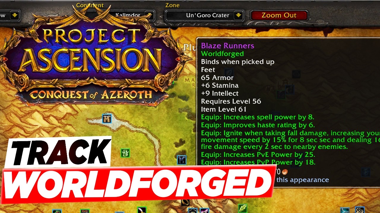 Ascension WoW: How to Track Worldforged Items on your map! (UPDATED)