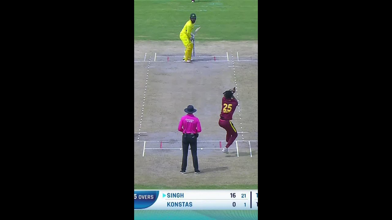 Brilliant bowling by Isai Thorne backed up by Joshua Dorne's superb catch 👏 #U19WorldCup #Cricket