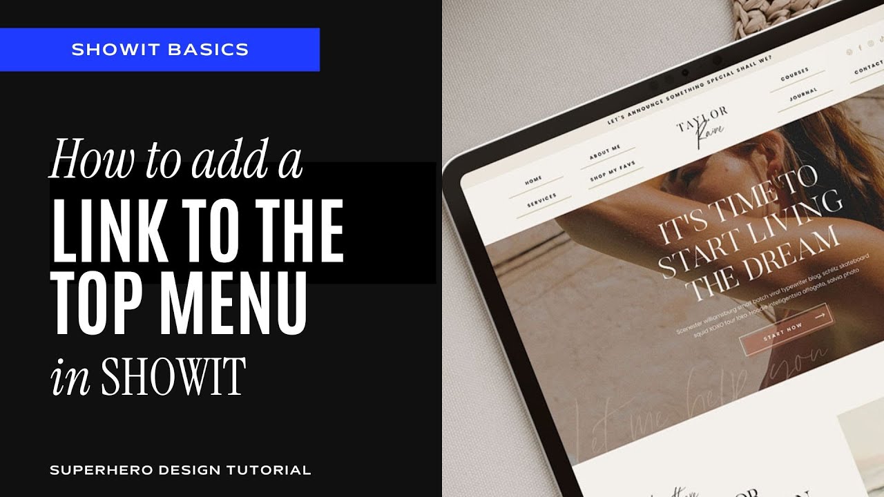 How to add a link or a page your navigation menu in Showit