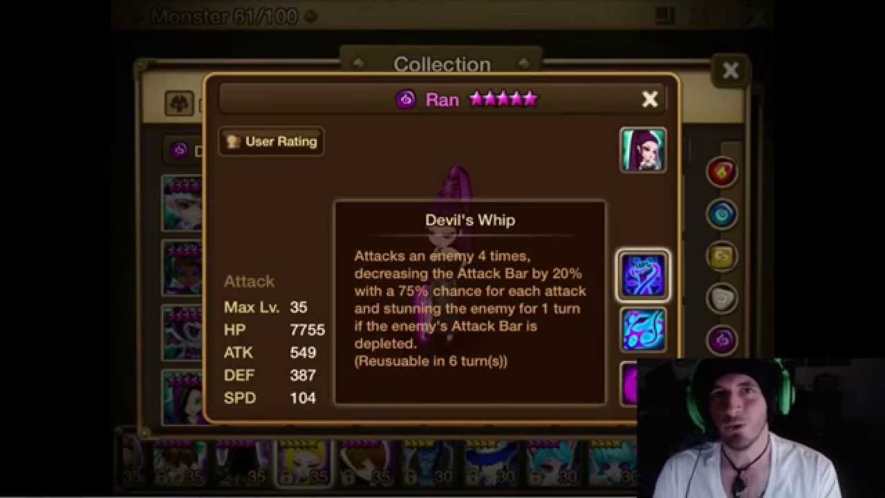 SUMMONERS WAR : Rakshasa Review - Fire Water Wind Light Dark