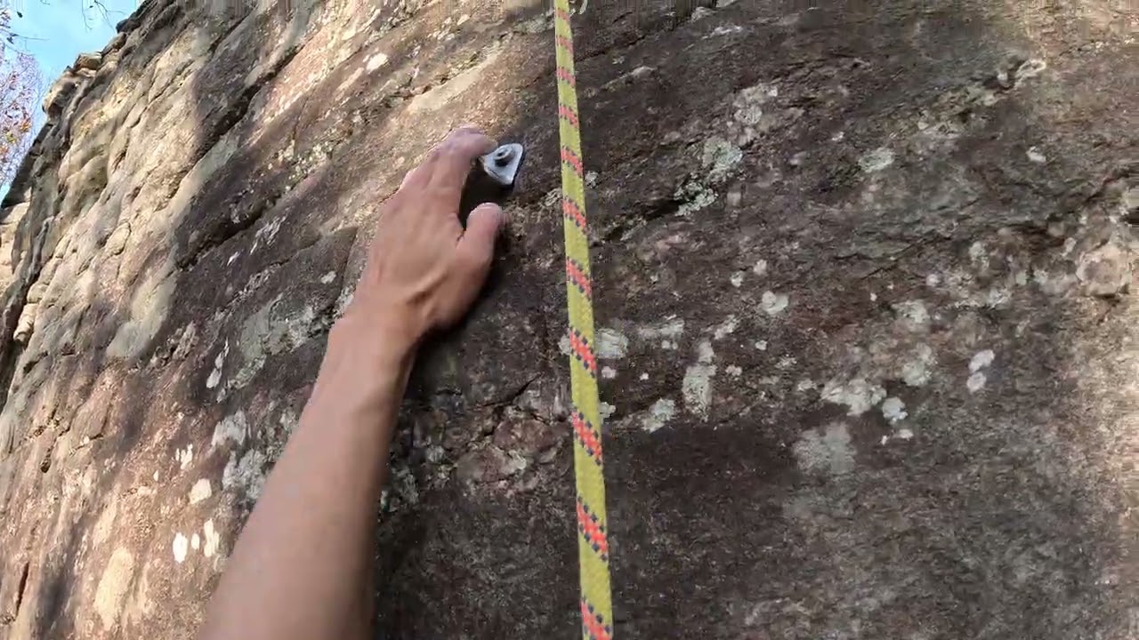 Brickwall 5 9 send, Currahee Mountain.
