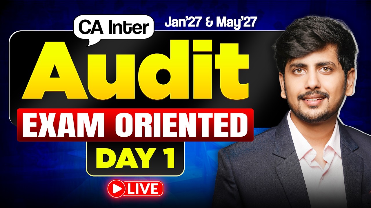 Make Audit Easy  | CA Inter Audit Exam Oriented Day 1 | Jan'27 & May'27 | CA Saksham Jain