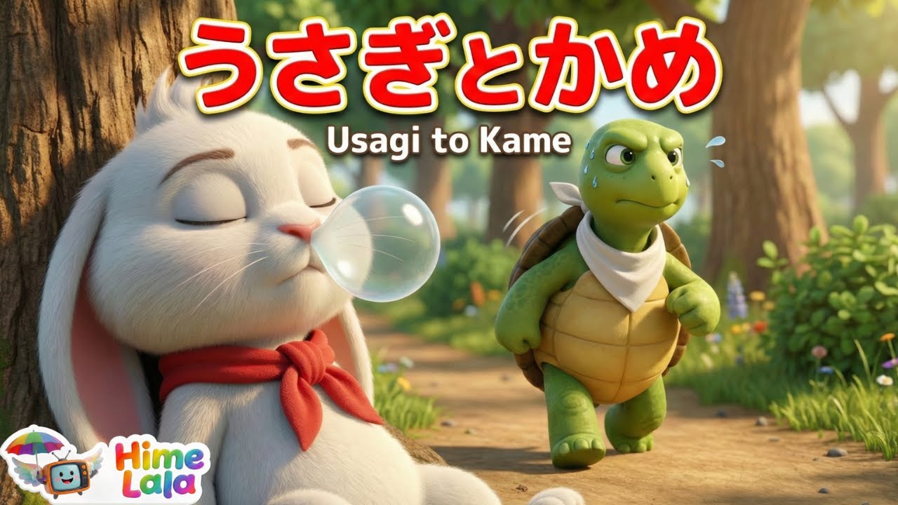 うさぎとかめ｜歌詞付き｜童謡・こどものうた｜3Dアニメ（Usagi to Kame）