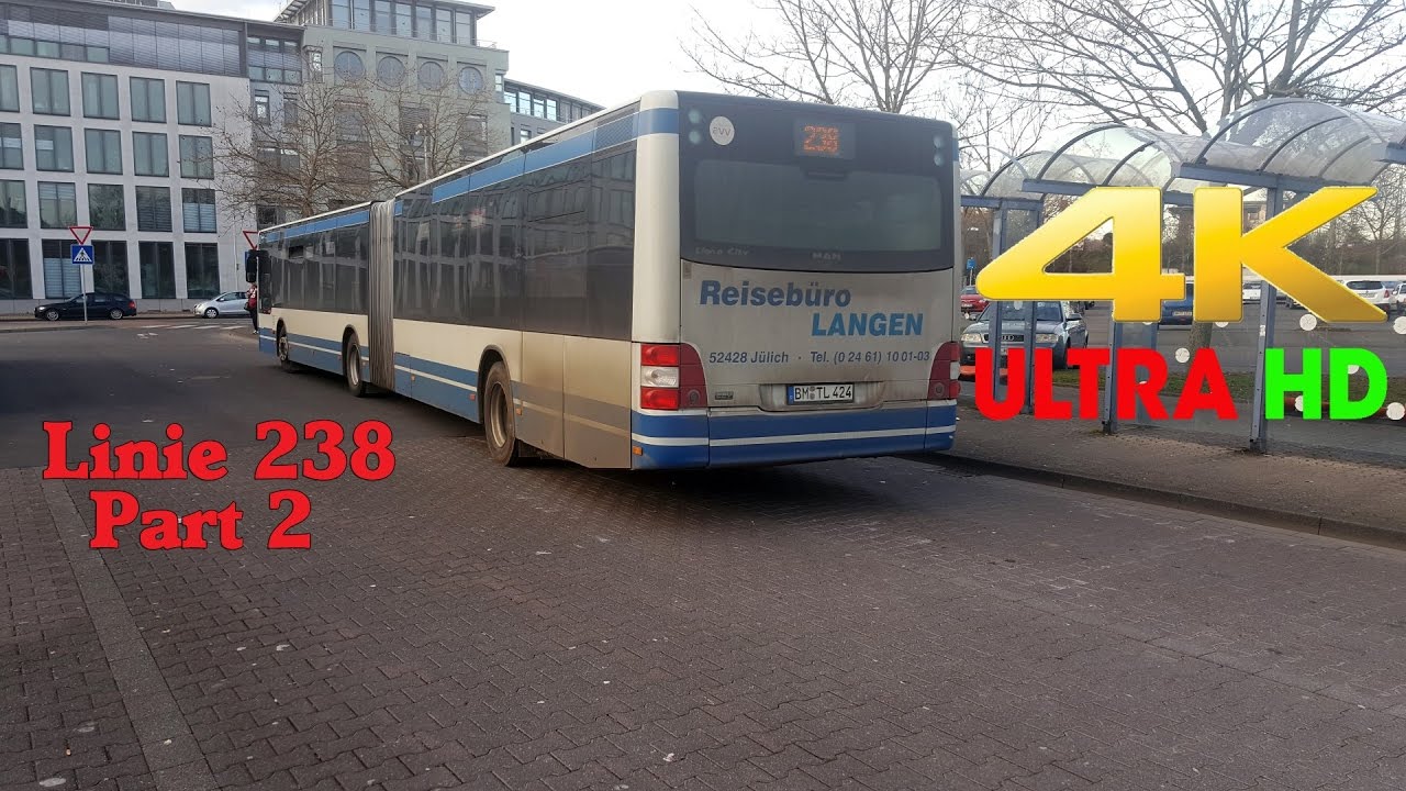 4K Buslinie 238  Jülich Walramplatz  -  Düren Hbf  Part 2