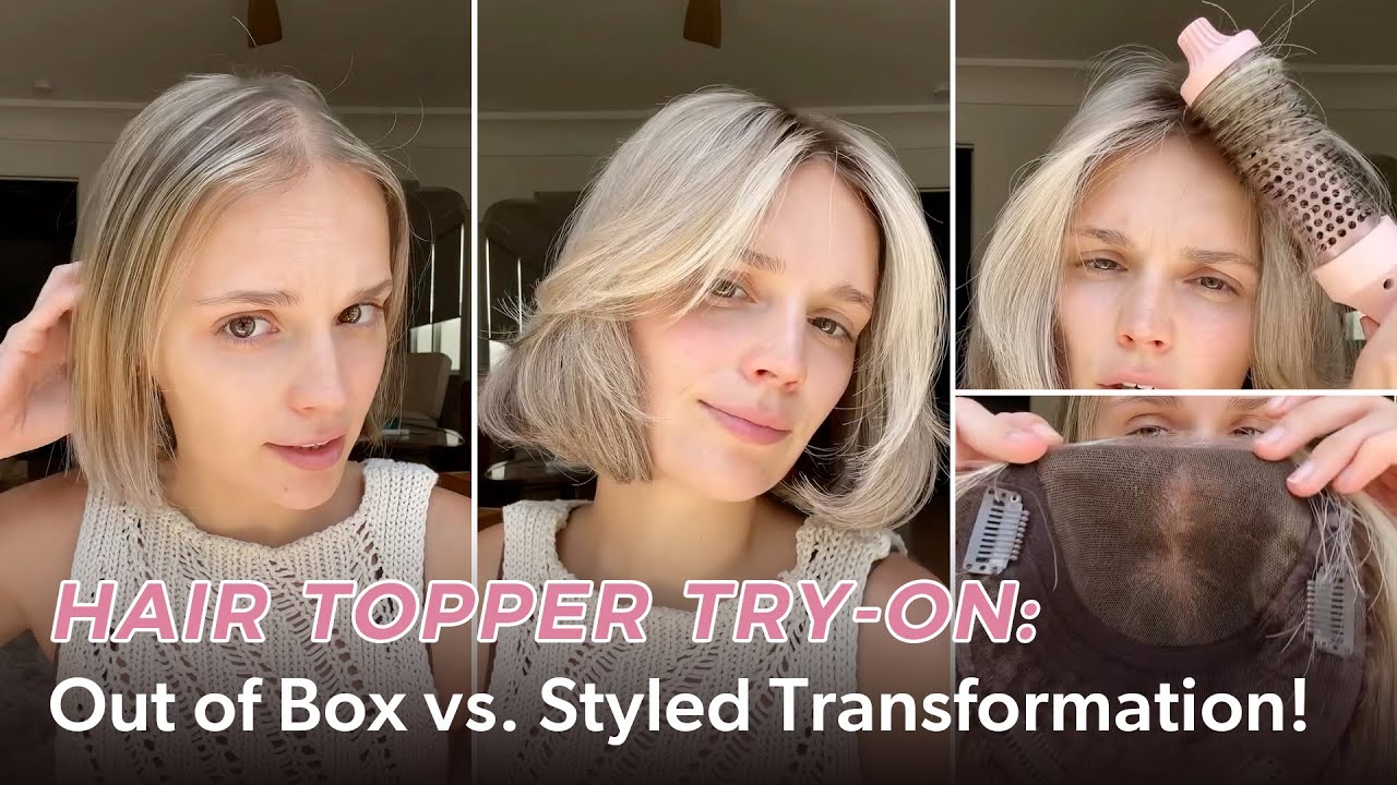 Hair Topper Try-On: Out of Box vs. Styled Transformation! | UniWigs Airy Elegance