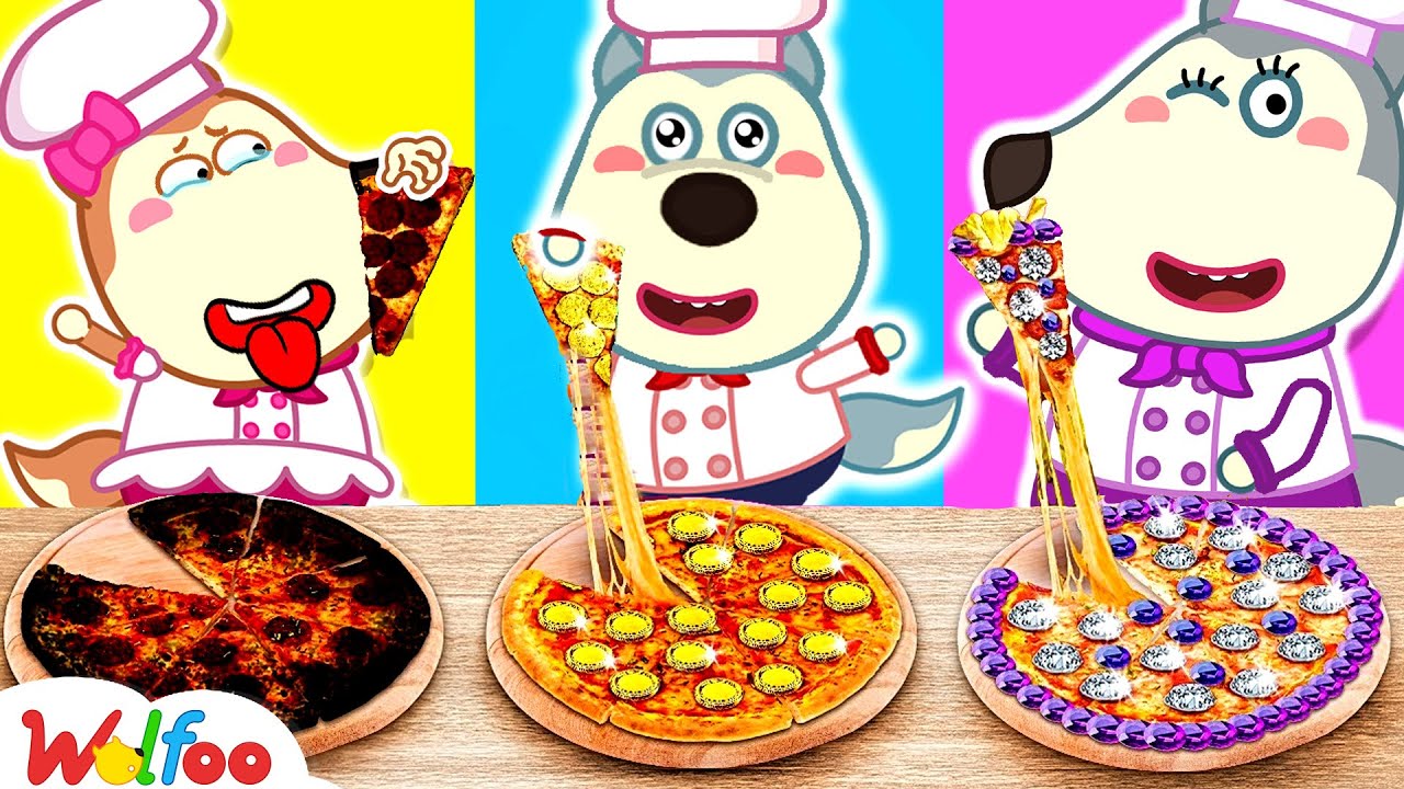 Rich vs Broke vs Giga Rich Food Challenge - Cool Kitchen Tricks | Wolfoo Family