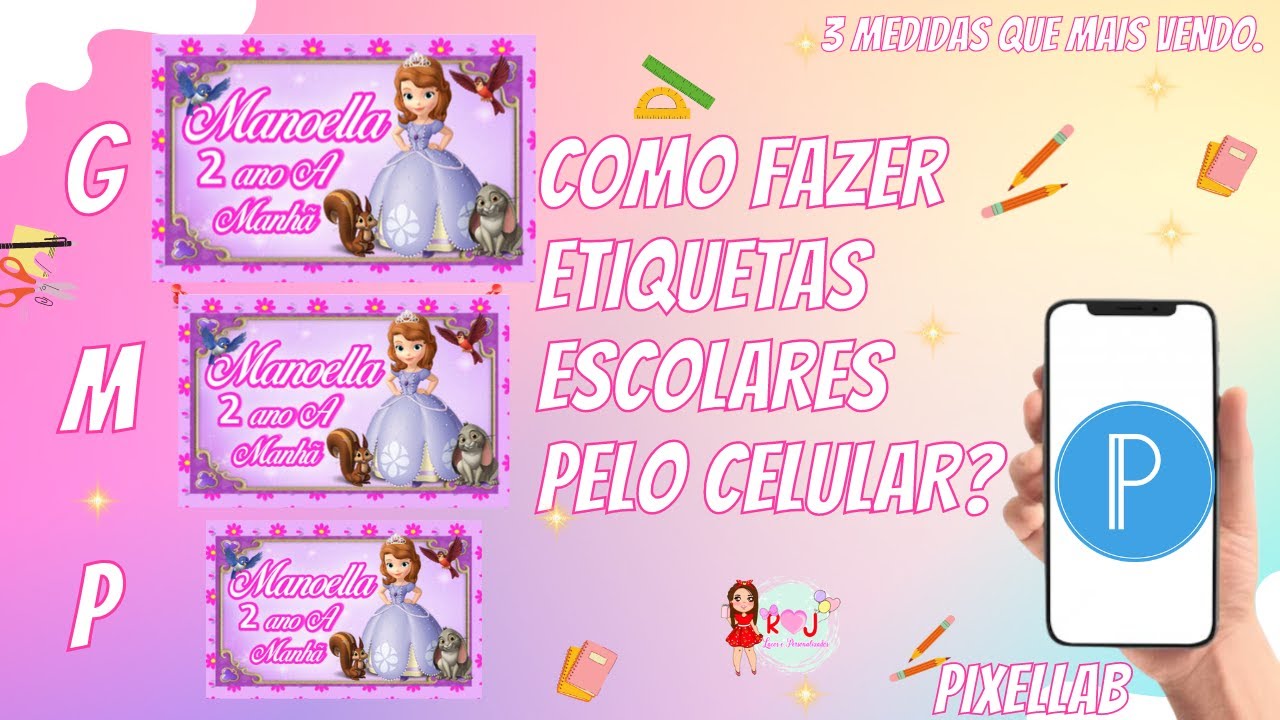 Como criar etiquetas escolares pelo PixelLab no celular/vídeo completo/@rjlacosjaquelinesantos