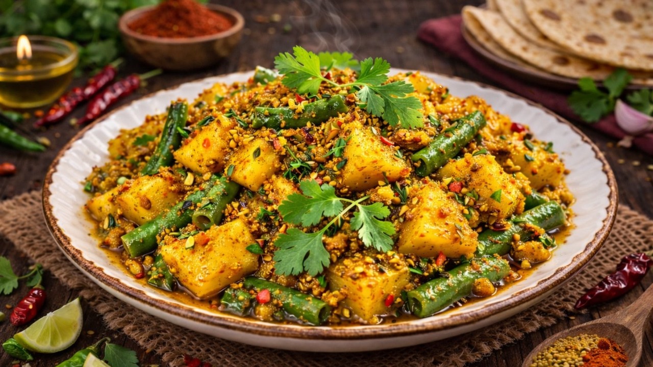 Aalu Beans sabji with special masala. Aloo beans dry sabji.simple & tasty Aloo beans Dry sabji
