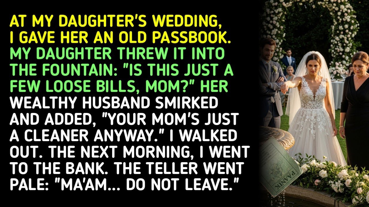 AT MY DAUGHTER'S WEDDING, I GAVE HER AN OLD PASSBOOK. MY DAUGHTER THREW IT INTO THE FOUNTAIN: 