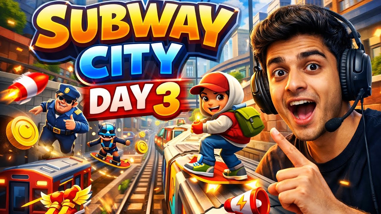  Subway City Gameplay – Day 3 | New Level Unlock | High Speed Run 🔥