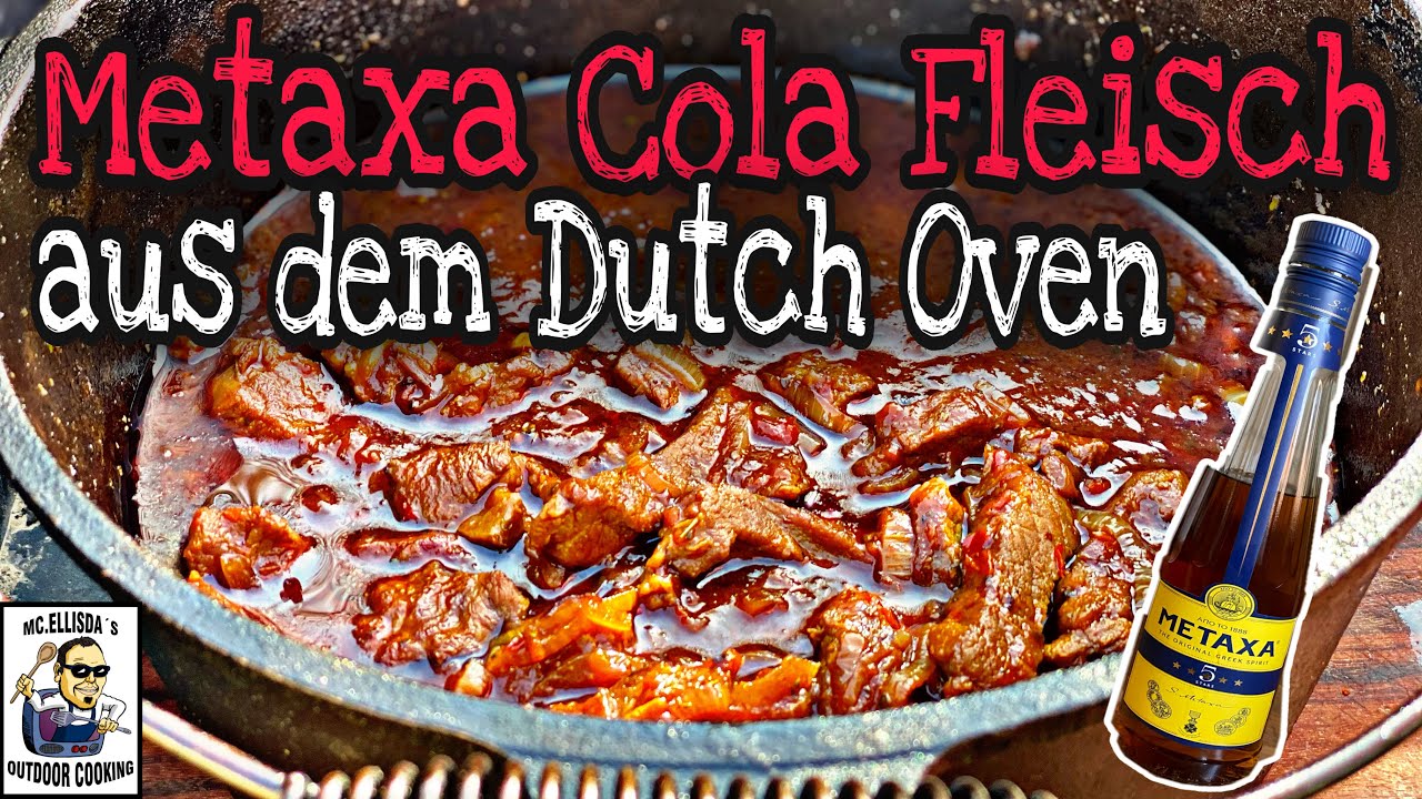 Griechisches Metaxa Cola Fleisch aus dem Dutch Oven