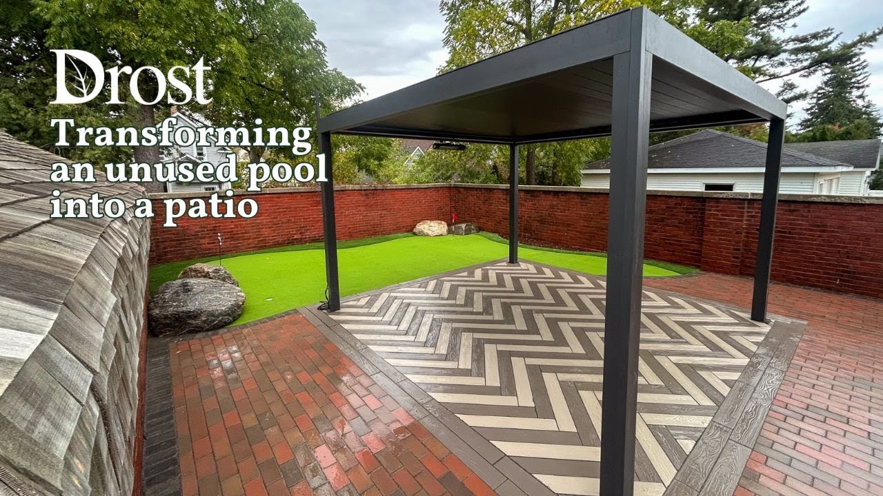 Transforming an unused pool into a patio