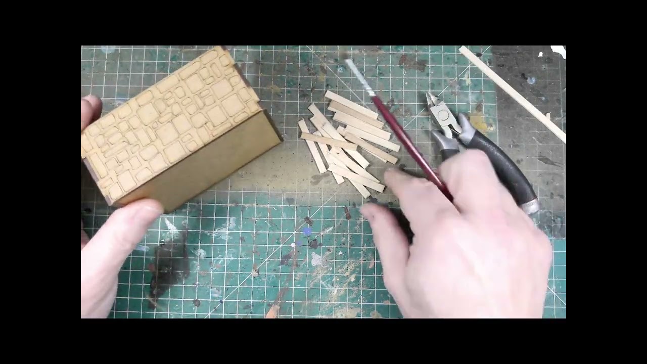Assembling & detailing a 28mm MDF house.