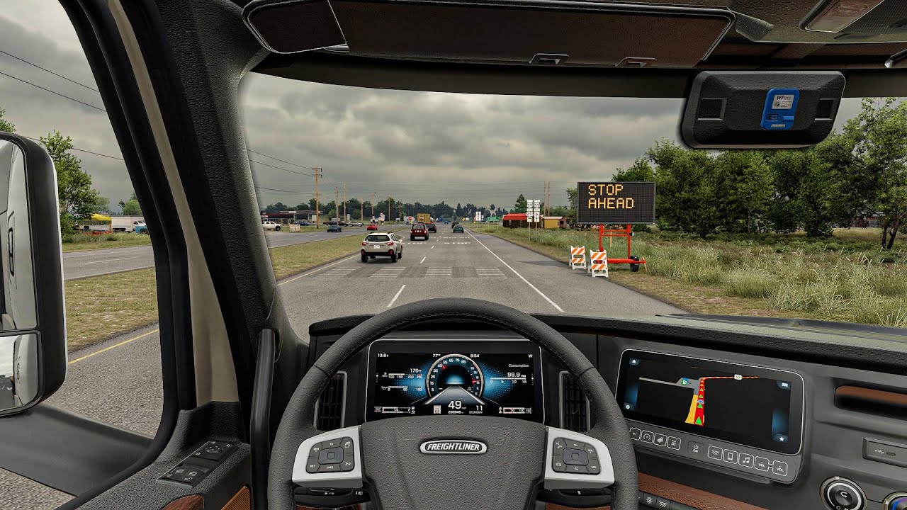 Freightliner Truck POV | 4K Realistic Ultra Graphics Snowymoon Mod American Truck Simulator