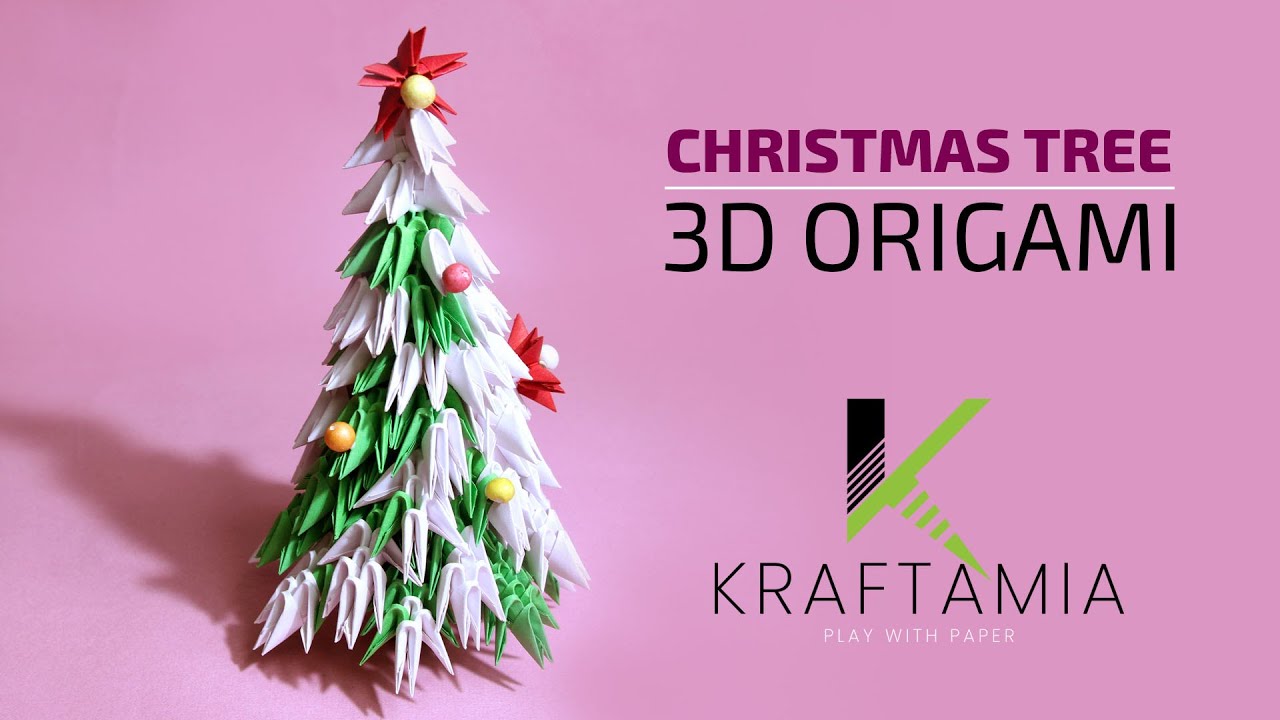 3D Origami Tree | How to make Paper Christmas Tree | Christmas Tree | #diy | #origami | #artcraft