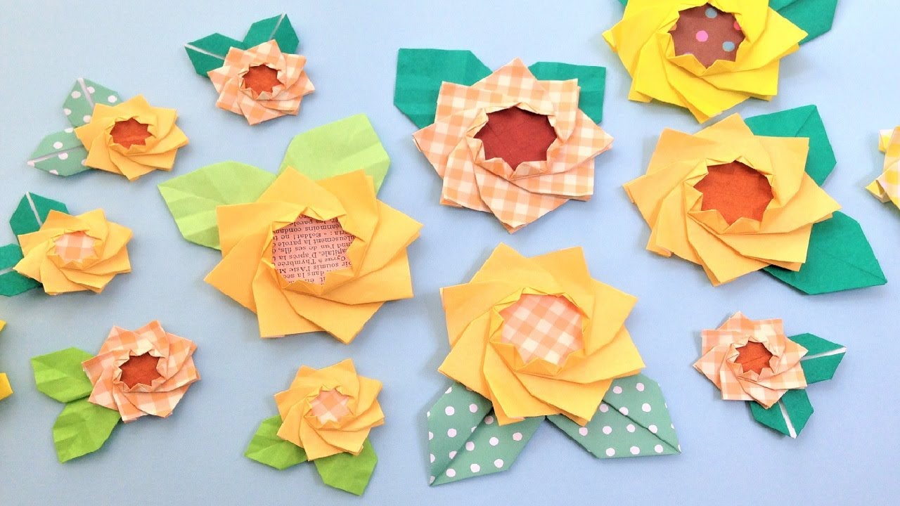 折り紙 ひまわりの花 折り方 Origami sunflower tutorial（niceno1）