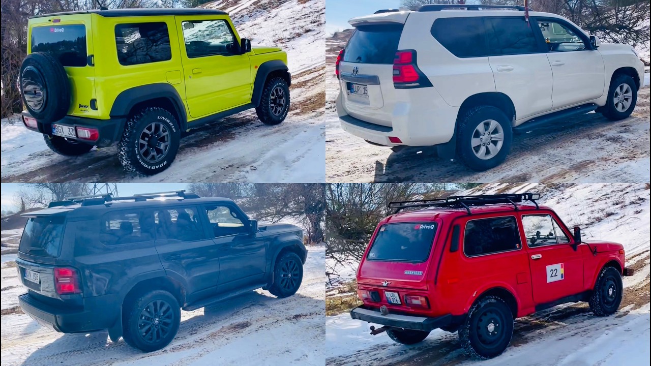 Deal imposibil de urcat?! Jimny, Prado 150, Prado 250 și Niva încearcă pe zăpadă