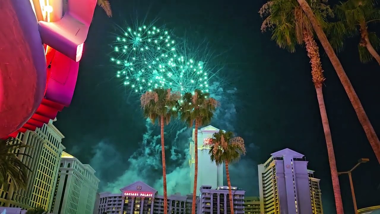 Caesar's Palace fireworks from The Flamingo Las Vegas July 4, 2024