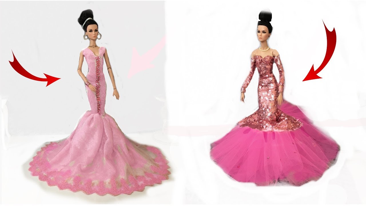DIY Easy Barbie Dress 👗and more craft ideas |  Making beautiful 💖crafts for Barbie Dolls