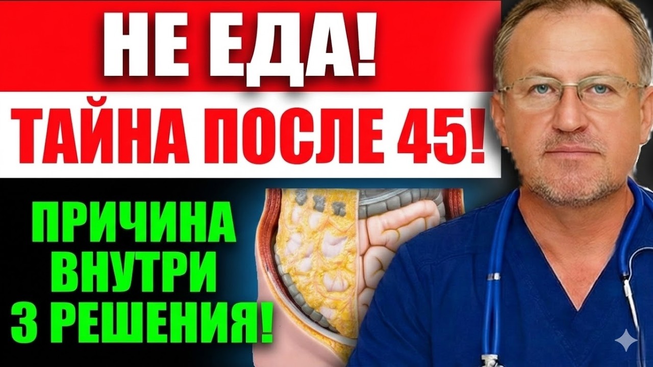Живот растёт не от еды! Главная причина висцерального жира после 45 + 3 решения!
