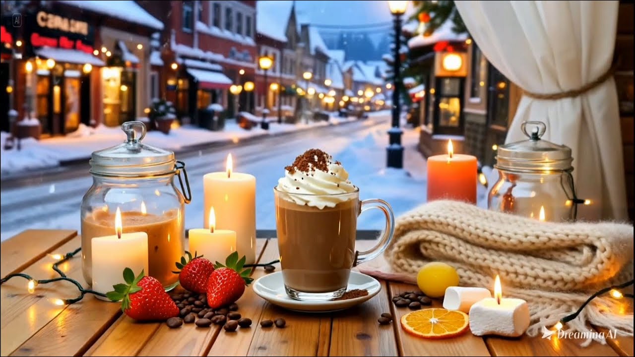 Cozy Winter Jazz Live ☕ Smooth Jazz Cafe Ambience | Fireplace & Relaxing Coffee Music