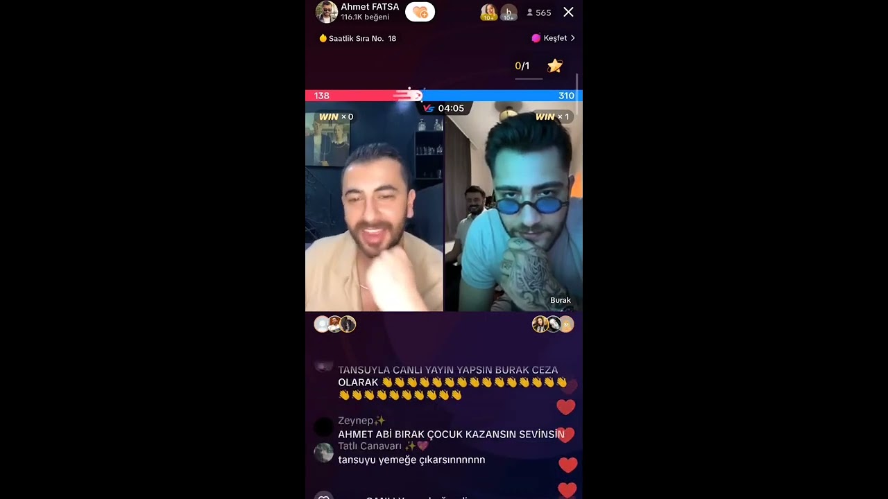 Kısmetse Olur Ahmet Fatsa Burak Genç Tiktok Canlı Yayın