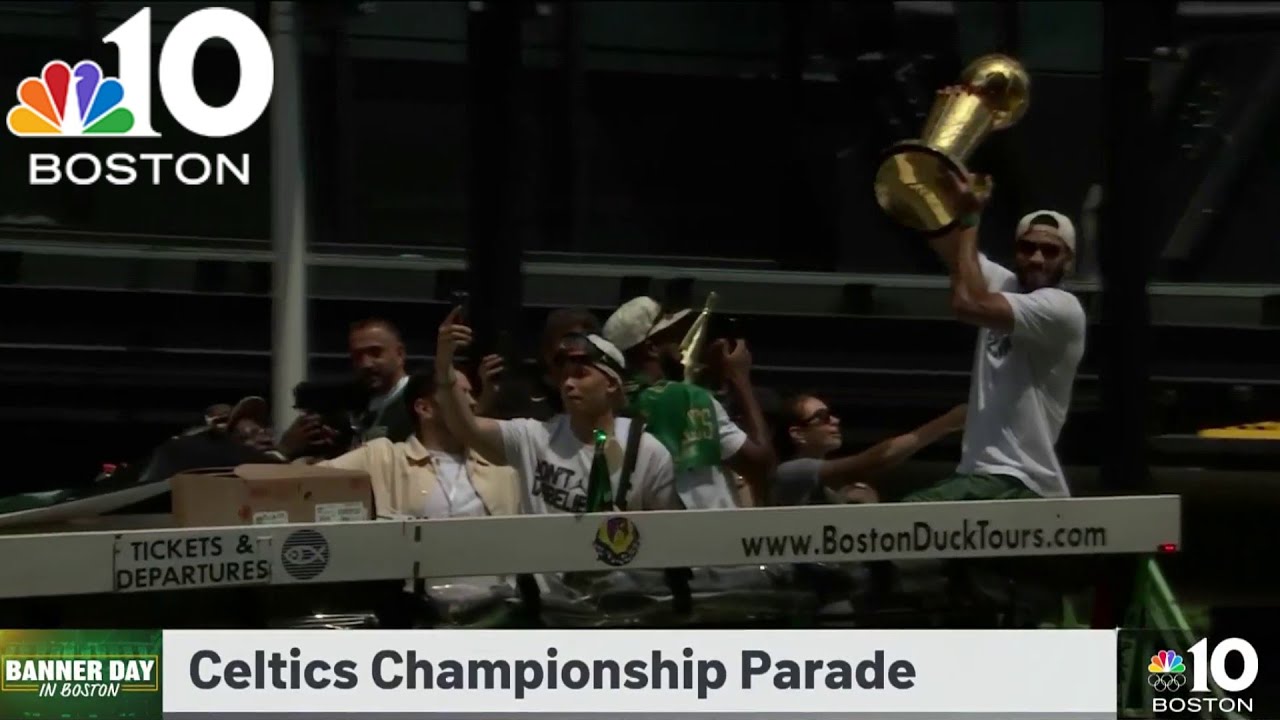 WATCH: The duck boats leave TD Garden for the Celtics parade!