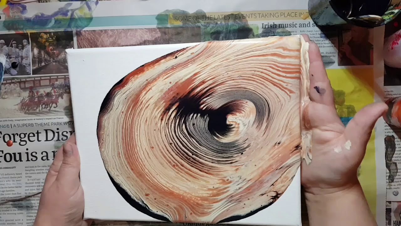 Acrylic Pour l Copper and Gold Pour l Fluid Painting Techniques l Floetrol