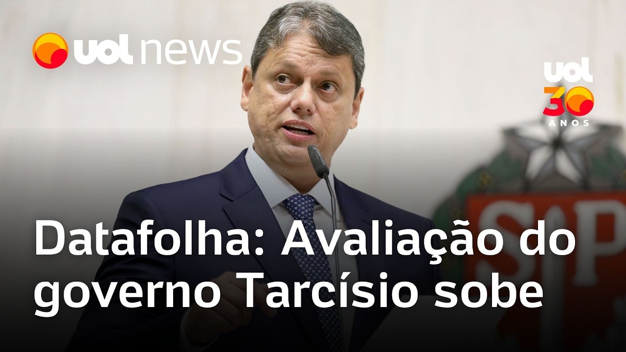 Datafolha: Avaliação do governo Tarcísio melhora e chega a 45% de ótimo ou bom