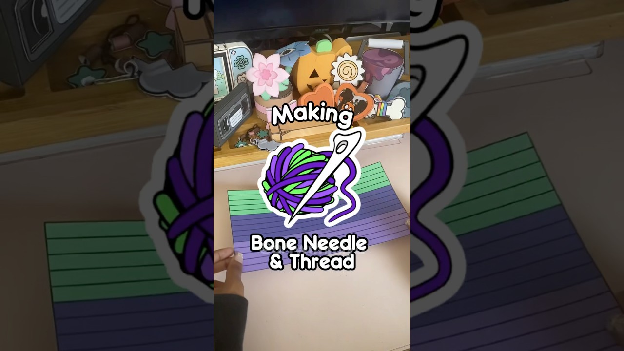 Making Ribeccas Trinket! 🦴🧵💕 #dandysworld #papercraft #roblox #ribecca #halloween