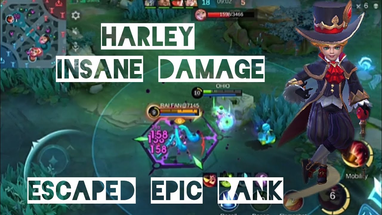 Escaped Epic rank with HARLEY (insane damage). #mobalegends5v5 #rankpush #gaming #gameplay 
