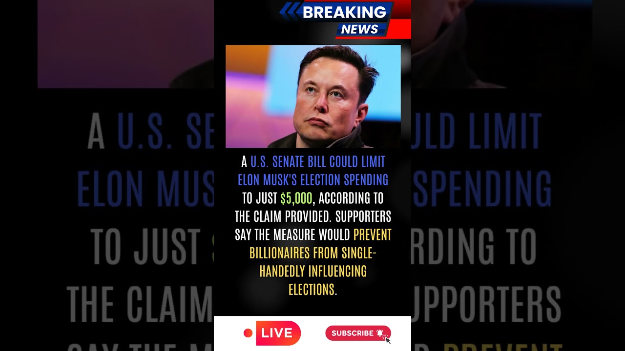 Senate Bill Could Slash Elon Musk's Election Spending