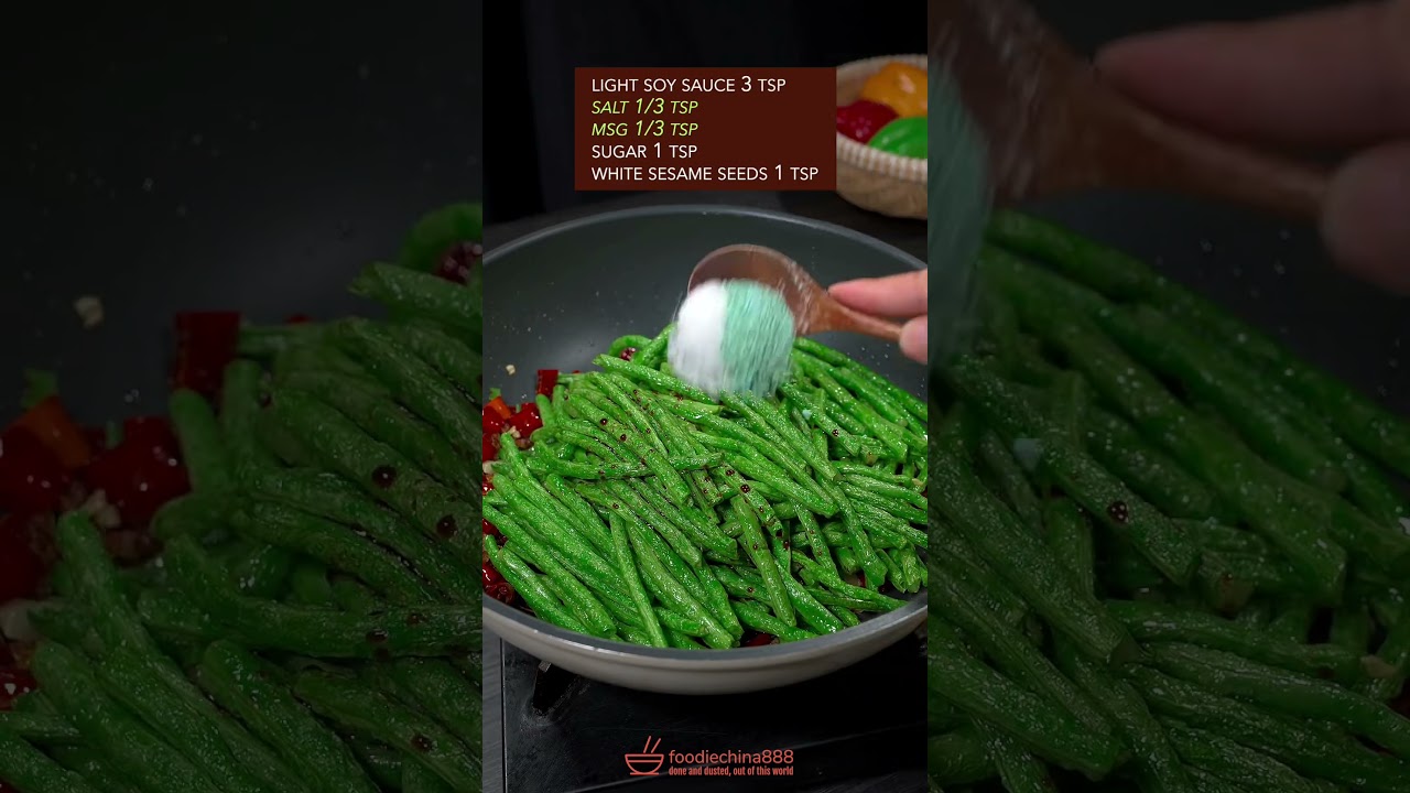 EASY VEGAN STIR-FRIED GREEN BEANS RECIPE #veganrecipes #vegetarian #greenbeans #chinesefood #cooking