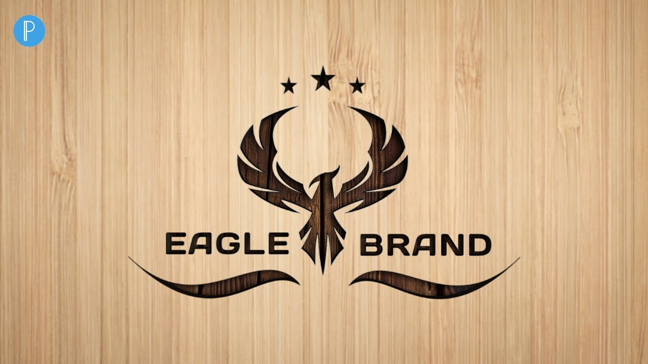 Eagle Brand Wood Logo Mockup on Android using Pixellab | Pixellab Tutorial Logo [ND Media Designs]