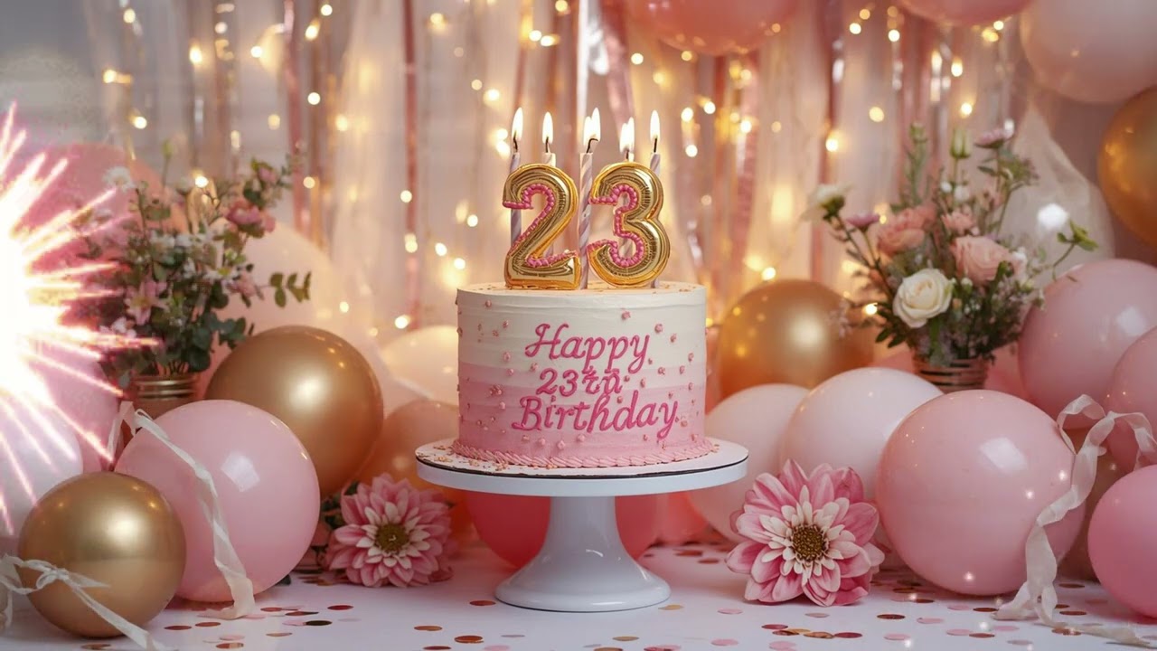 Happy 23rd Birthday to a Beautiful Girl | Birthday Wishes with Cake, Balloons & Flowers