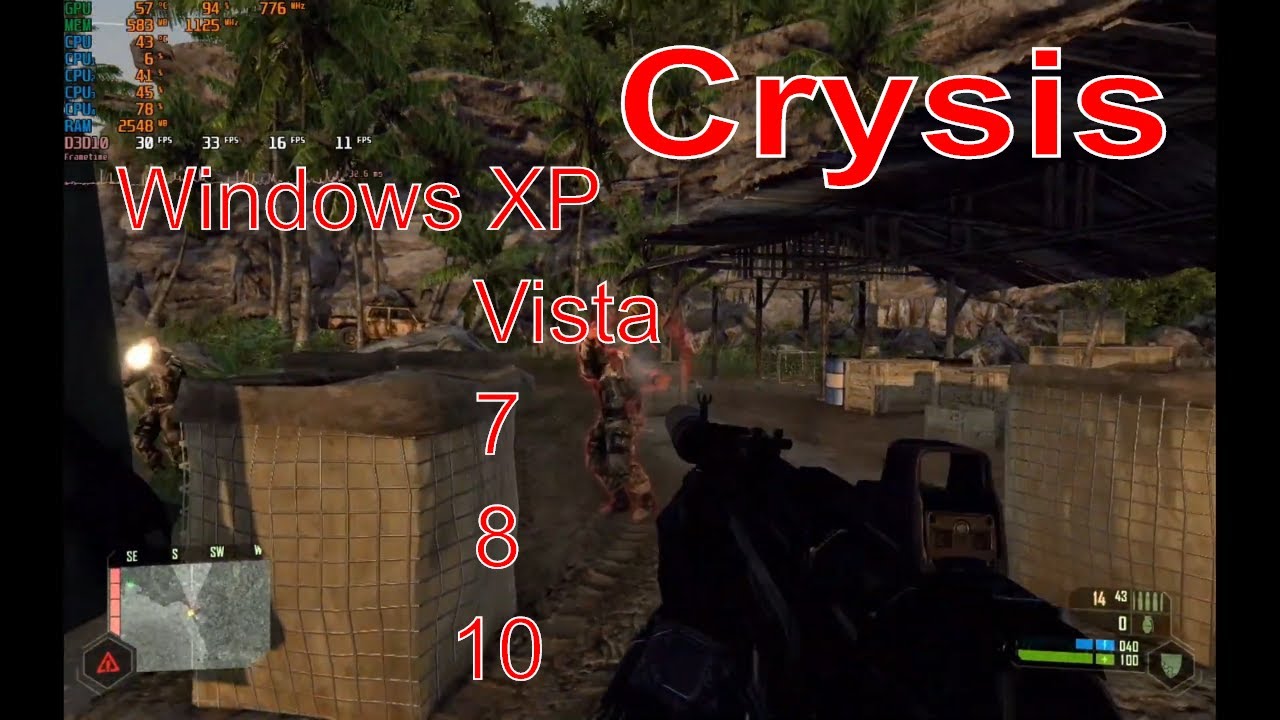 Crysis benchmark Windows XP, Vista, 7, 8, 10 - Q6600, HD 3870