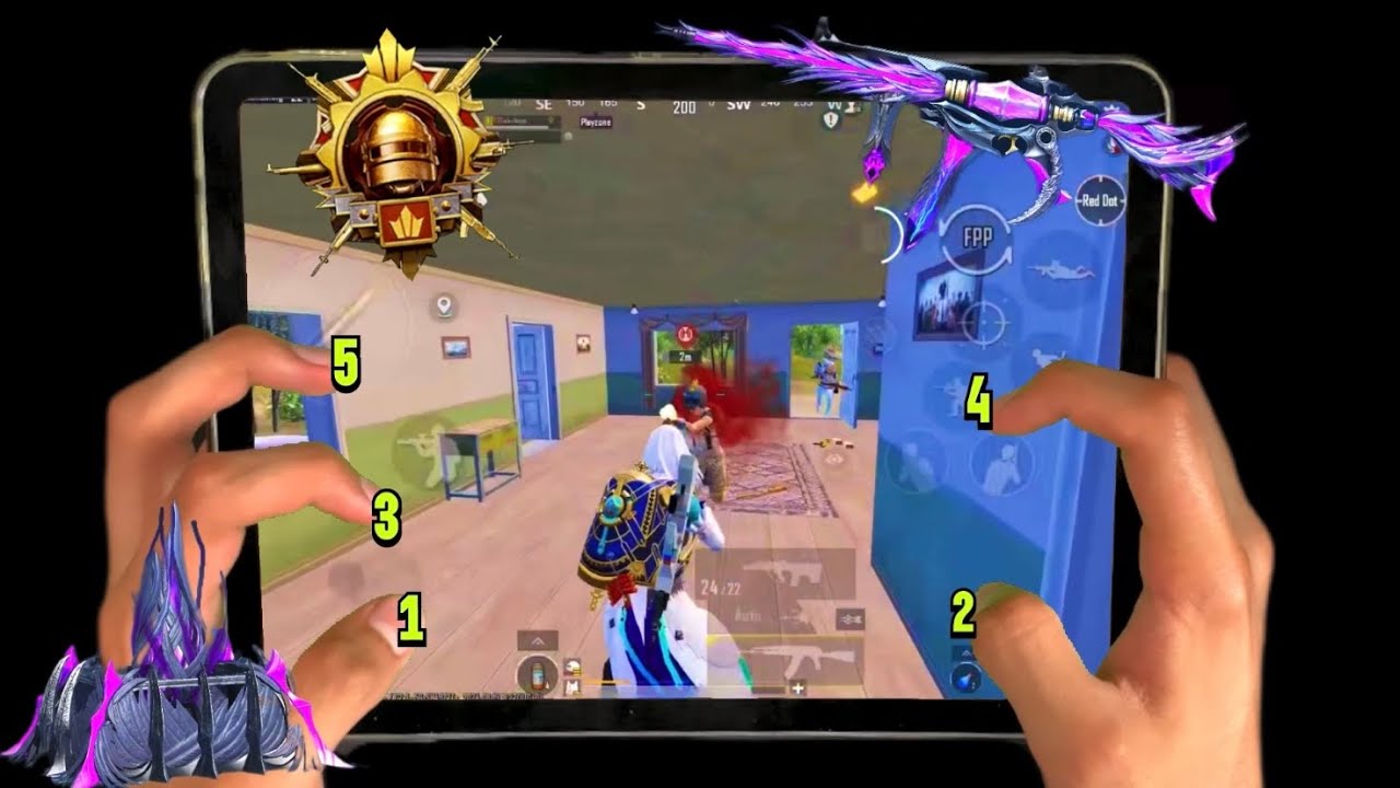 HOW TO HANDLE 1V4 SITUATION!! 5 Fingers Claw + Full Gyroscope | IPAD AIR 4 | PUBG MOBILE