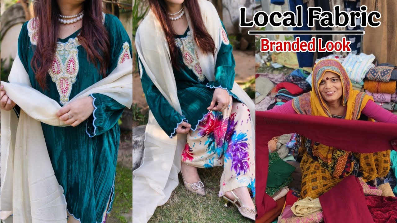 Cutwork & Peral Design on Local  Fabric ||Transform Local Fabric into Designer Dress ||Winter Design