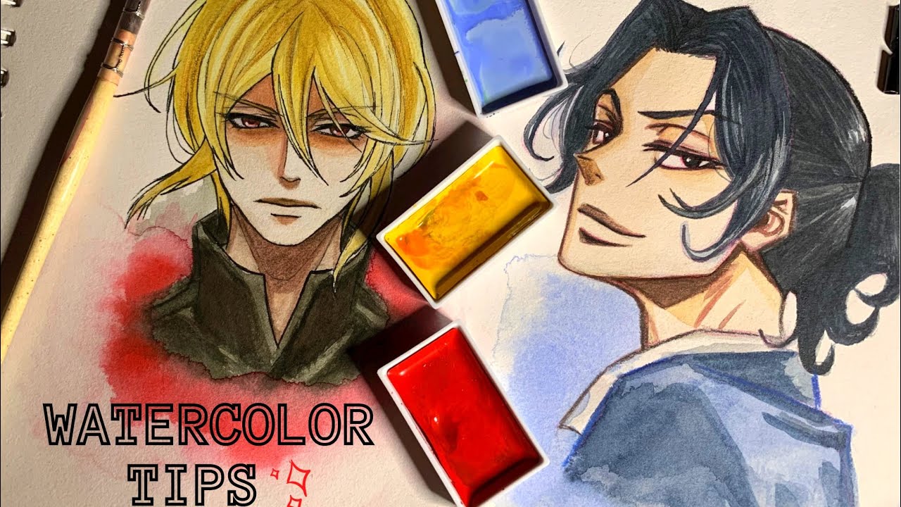 لونو معي بالألوان المائية ❤️ نصائح بسيطة تطور تلوينك 👍🏼 watercolor tips ❤️