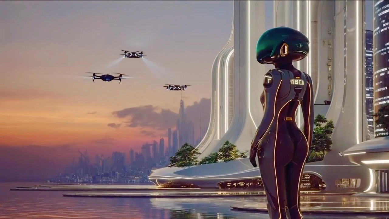Futuristic City 2088: Shopping, Commuting, and Fitness in the 22nd Century 4K I [Aura 20288]