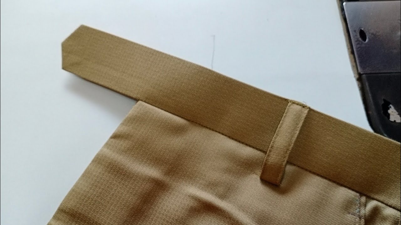 button Pant Belt Stiching || बटन बाला पैटं का बैलट बनाना और चडा़ना सीखे