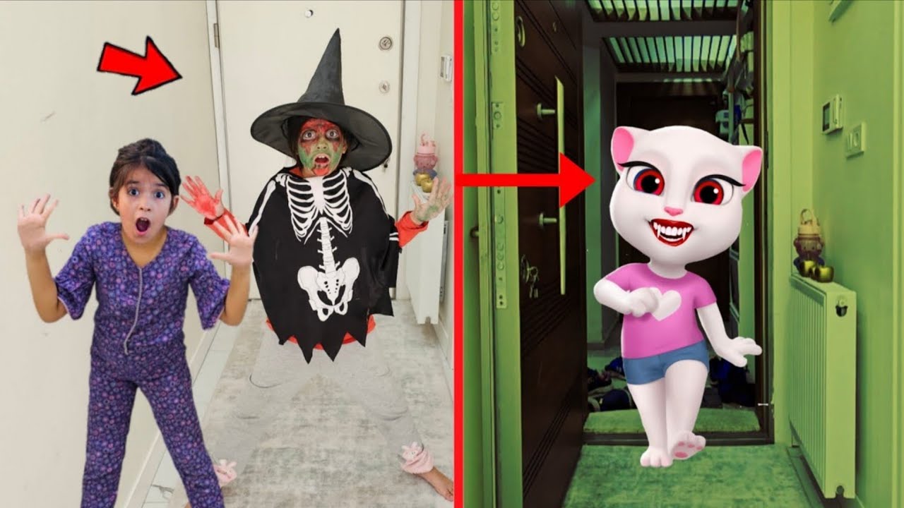 KORKUNÇ ANGELA EVİMİZE GELDİ !! NİSA ZOMBİ OLDU KAÇIRDI !!!!