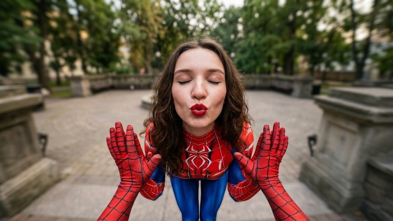 SPIDER-MAN ESCAPING CRAZY SPIDER-GIRL IN LOVE(Funny Parkour POV)@LinaTime