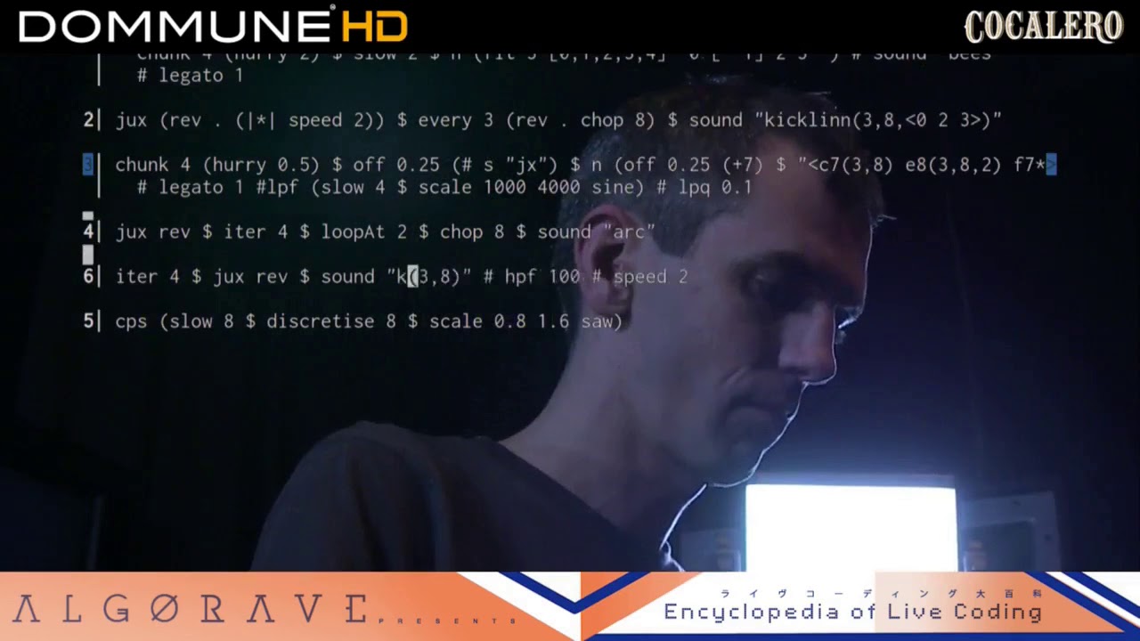 Alex McLean (Yaxu) live on DOMMUNE tokyo, 14 Nov 2018